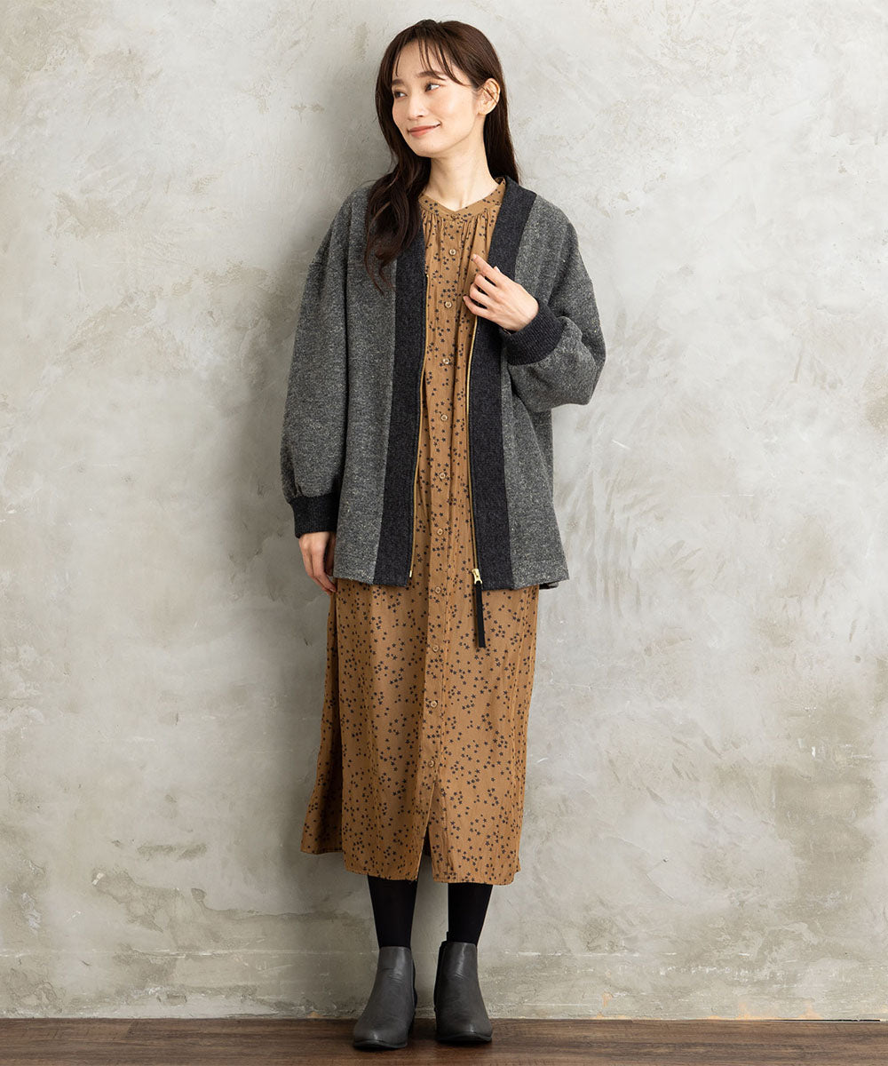 21号(6L～) イタリアンエアリーリブデザインジップブルゾン