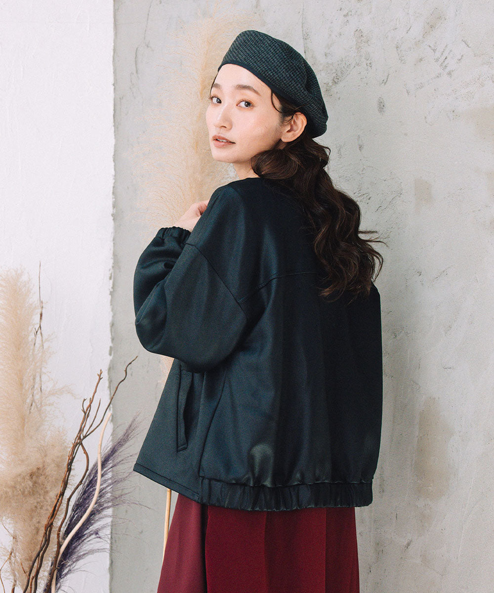 21号(6L～) FONTLAB マシュマロレザーライクブルゾン