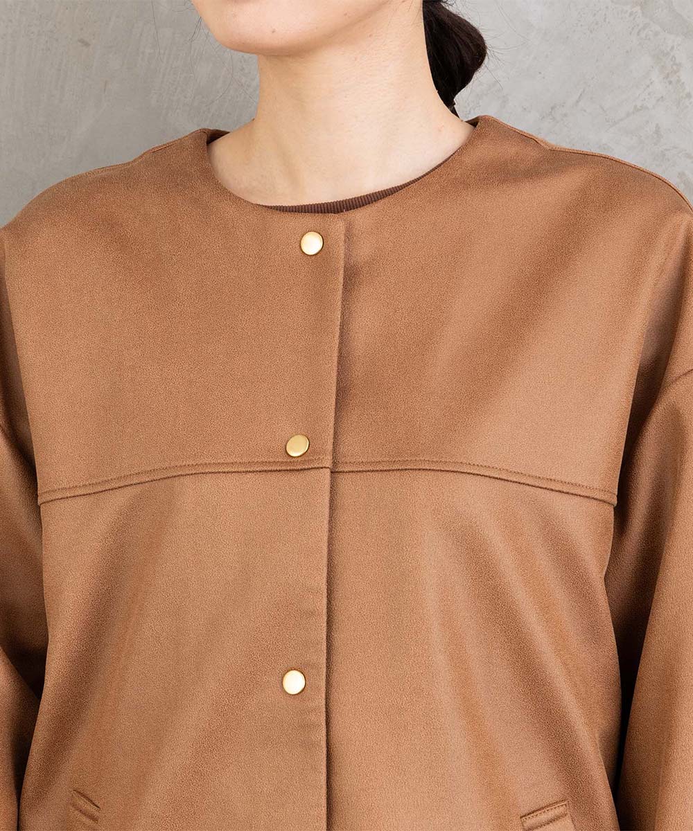 21号(6L～) FONTLAB マシュマロレザーライクブルゾン