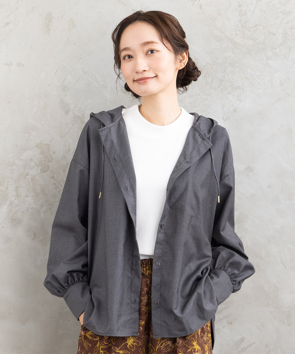 21号(6L～) FONTLAB ウールライクフーディーブルゾン