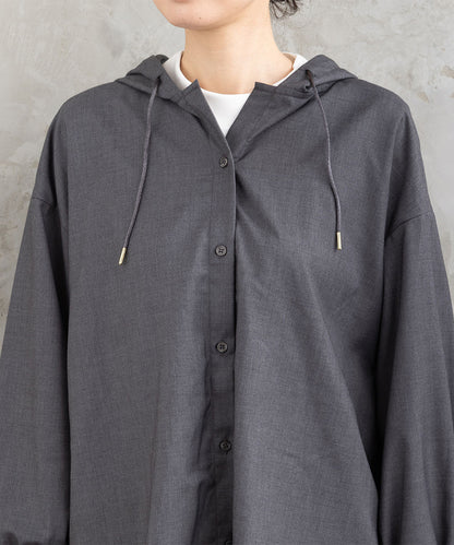 FONTLAB ウールライクフーディーブラウスブルゾン