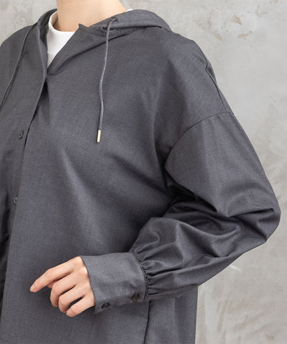 FONTLAB ウールライクフーディーブラウスブルゾン