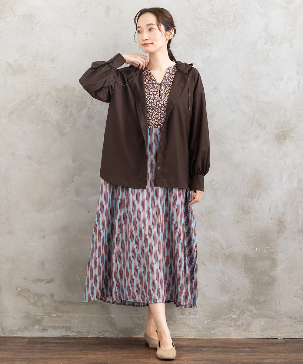 21号(6L～) FONTLAB ウールライクフーディーブルゾン