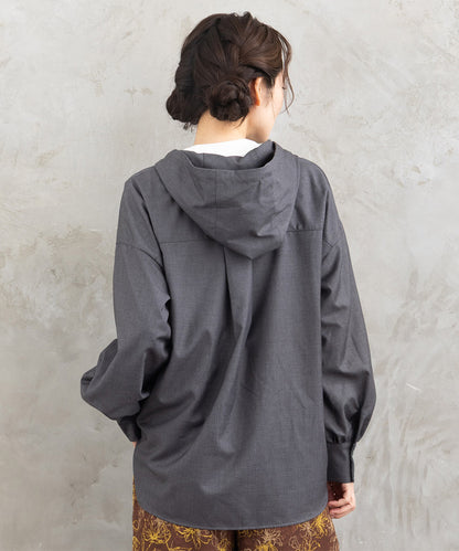 FONTLAB ウールライクフーディーブラウスブルゾン