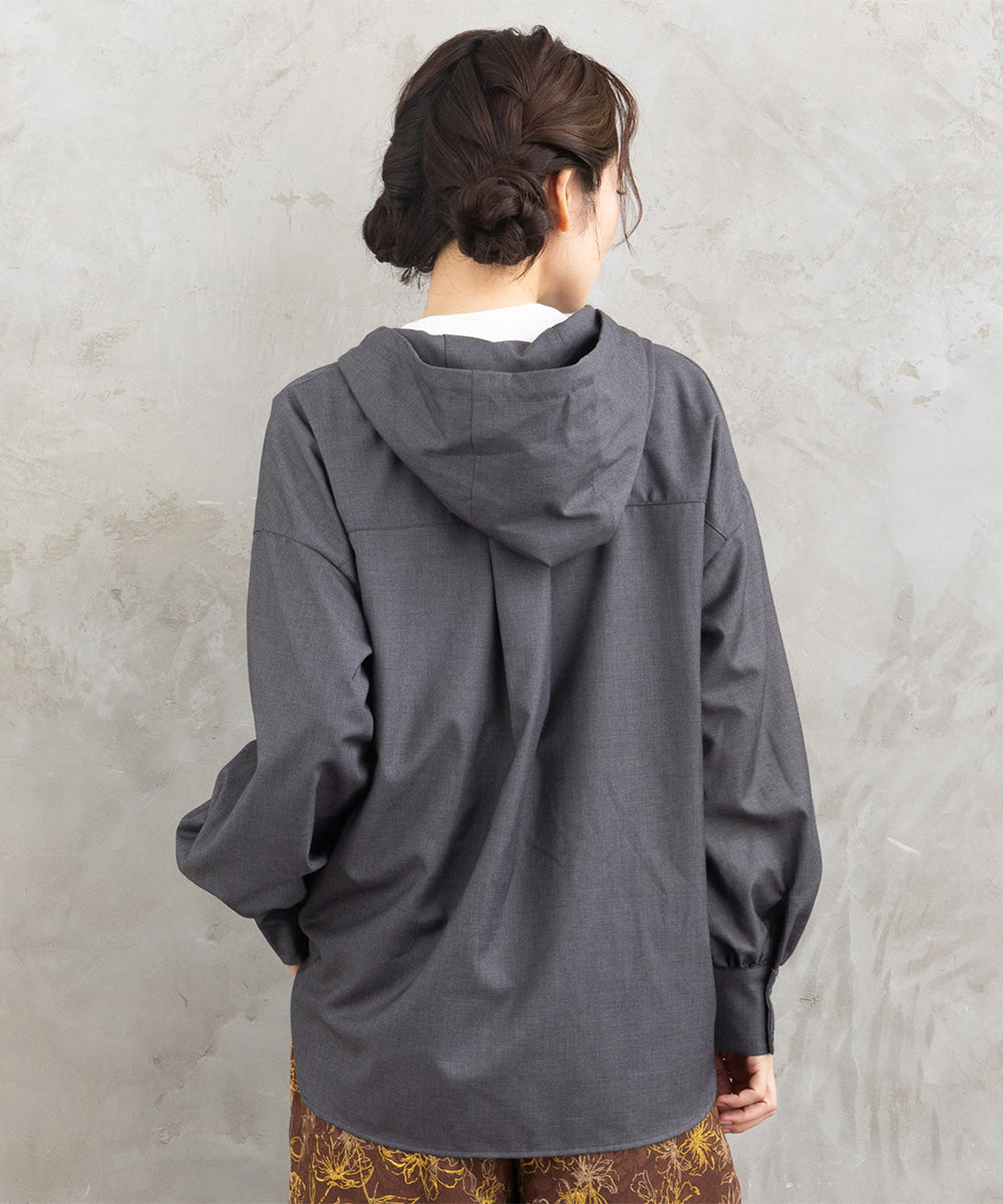 21号(6L～) FONTLAB ウールライクフーディーブルゾン