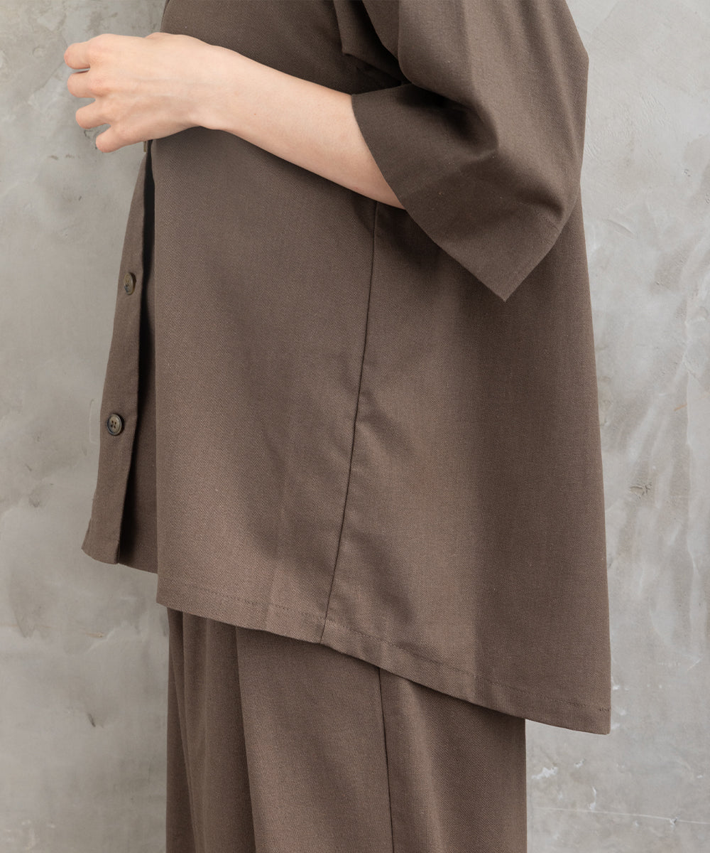 FONTLAB リネンブレンドハーフスリーブジャケット