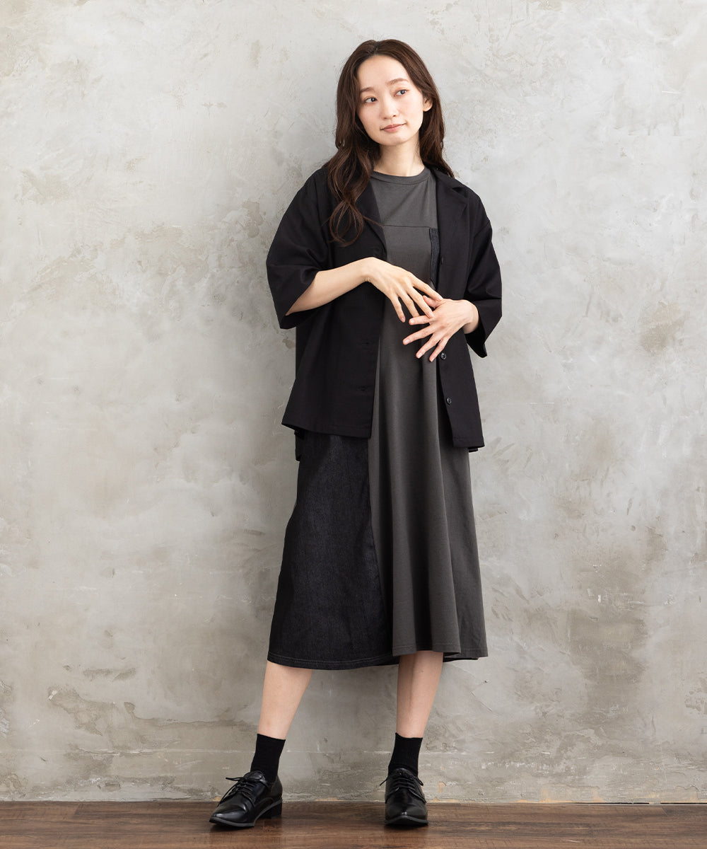 FONTLAB リネンブレンドハーフスリーブジャケット