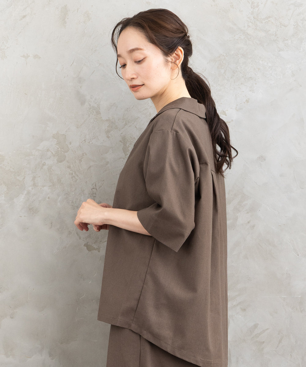 FONTLAB リネンブレンドハーフスリーブジャケット