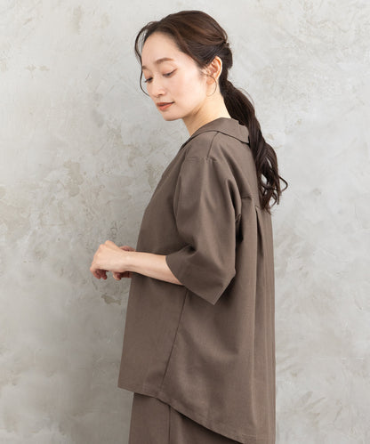 FONTLAB リネンブレンドハーフスリーブジャケット