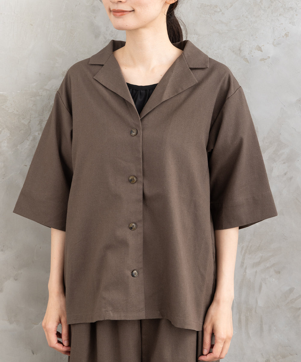 21号(6L～) FONTLAB リネンブレンドハーフスリーブジャケット