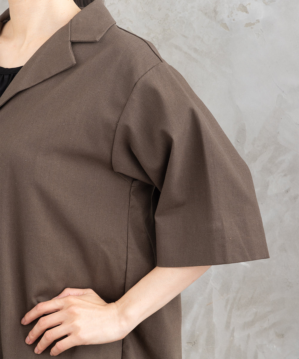 FONTLAB リネンブレンドハーフスリーブジャケット