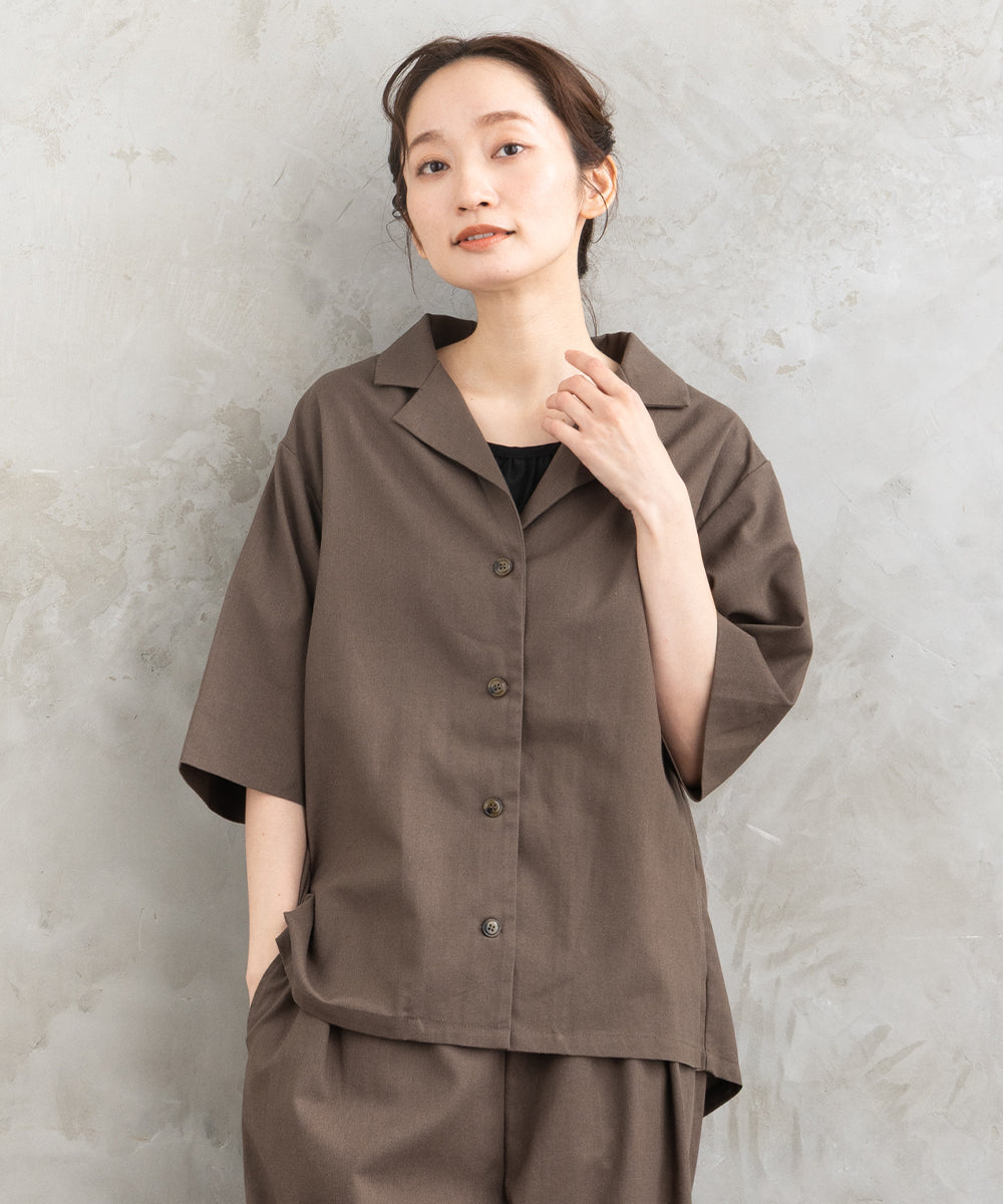 FONTLAB リネンブレンドハーフスリーブジャケット