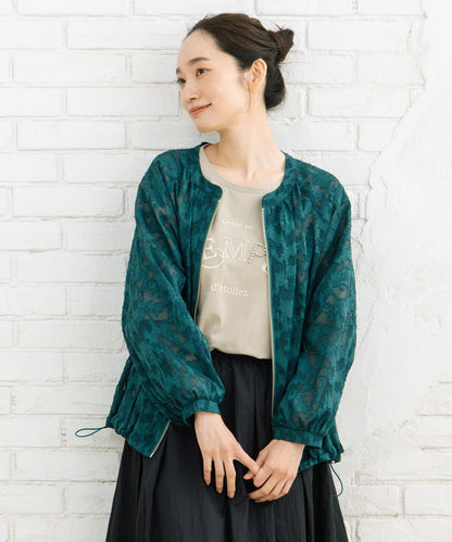 21号(6L～) FONTLAB フラワージャガードシアーブルゾン