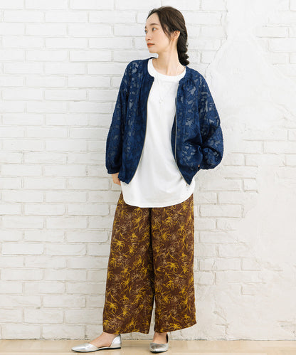 21号(6L～) FONTLAB フラワージャガードシアーブルゾン