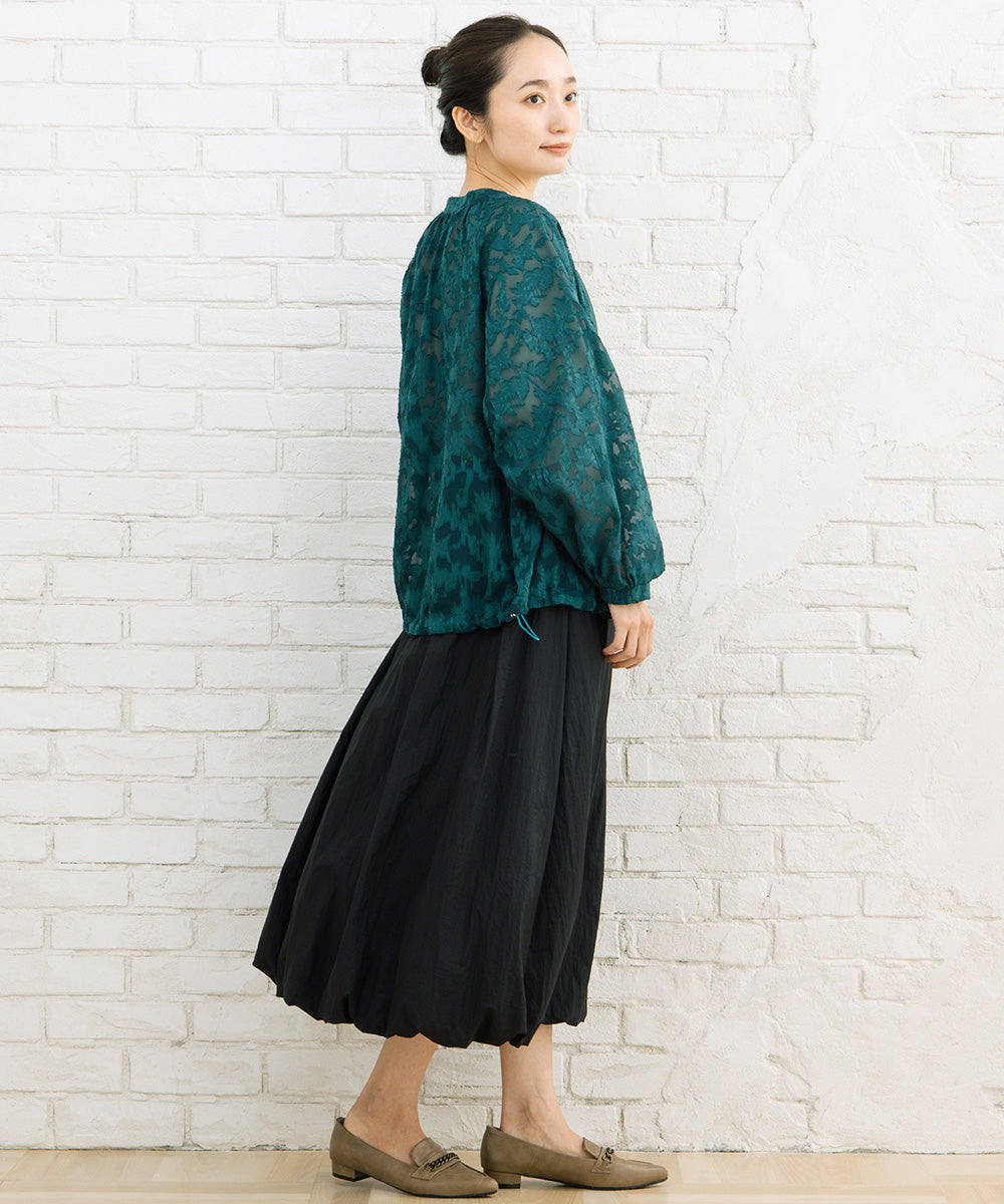 21号(6L～) FONTLAB フラワージャガードシアーブルゾン