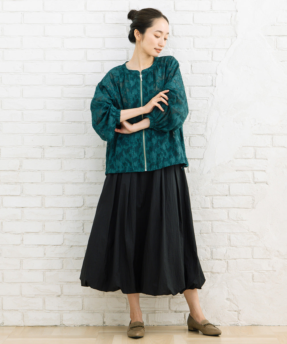 21号(6L～) FONTLAB フラワージャガードシアーブルゾン