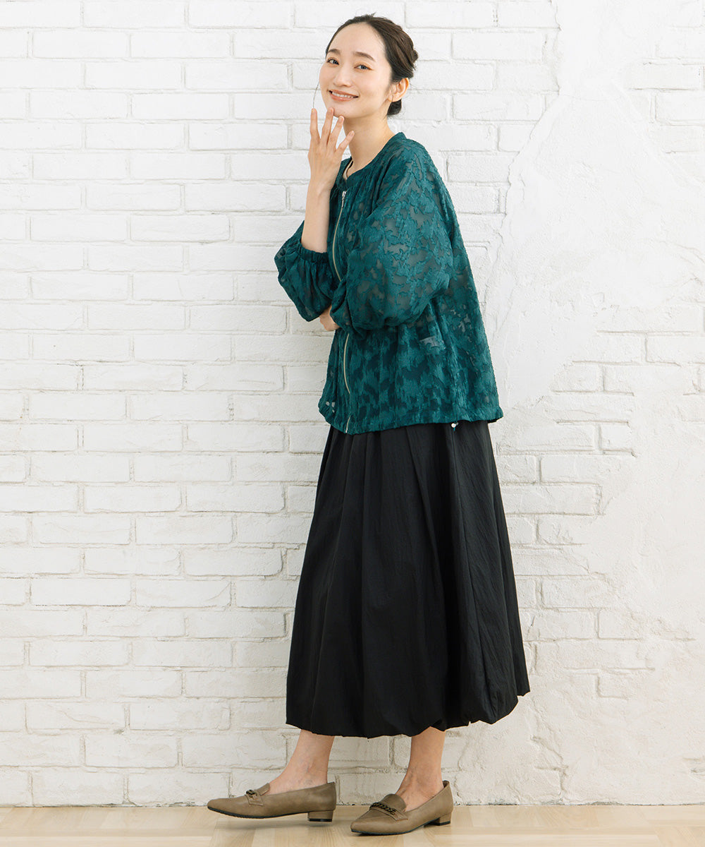 21号(6L～) FONTLAB フラワージャガードシアーブルゾン