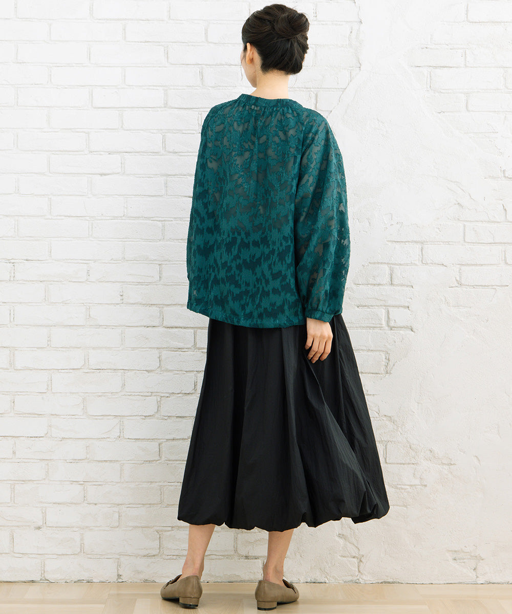 21号(6L～) FONTLAB フラワージャガードシアーブルゾン