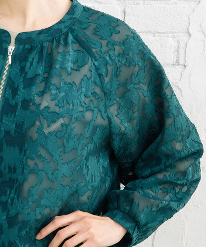 21号(6L～) FONTLAB フラワージャガードシアーブルゾン