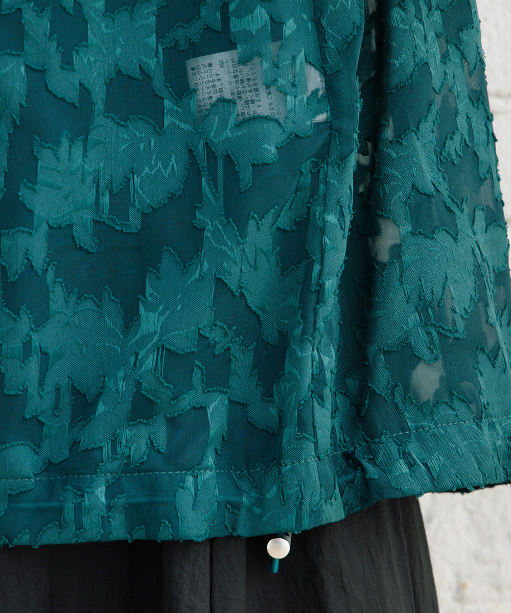 21号(6L～) FONTLAB フラワージャガードシアーブルゾン