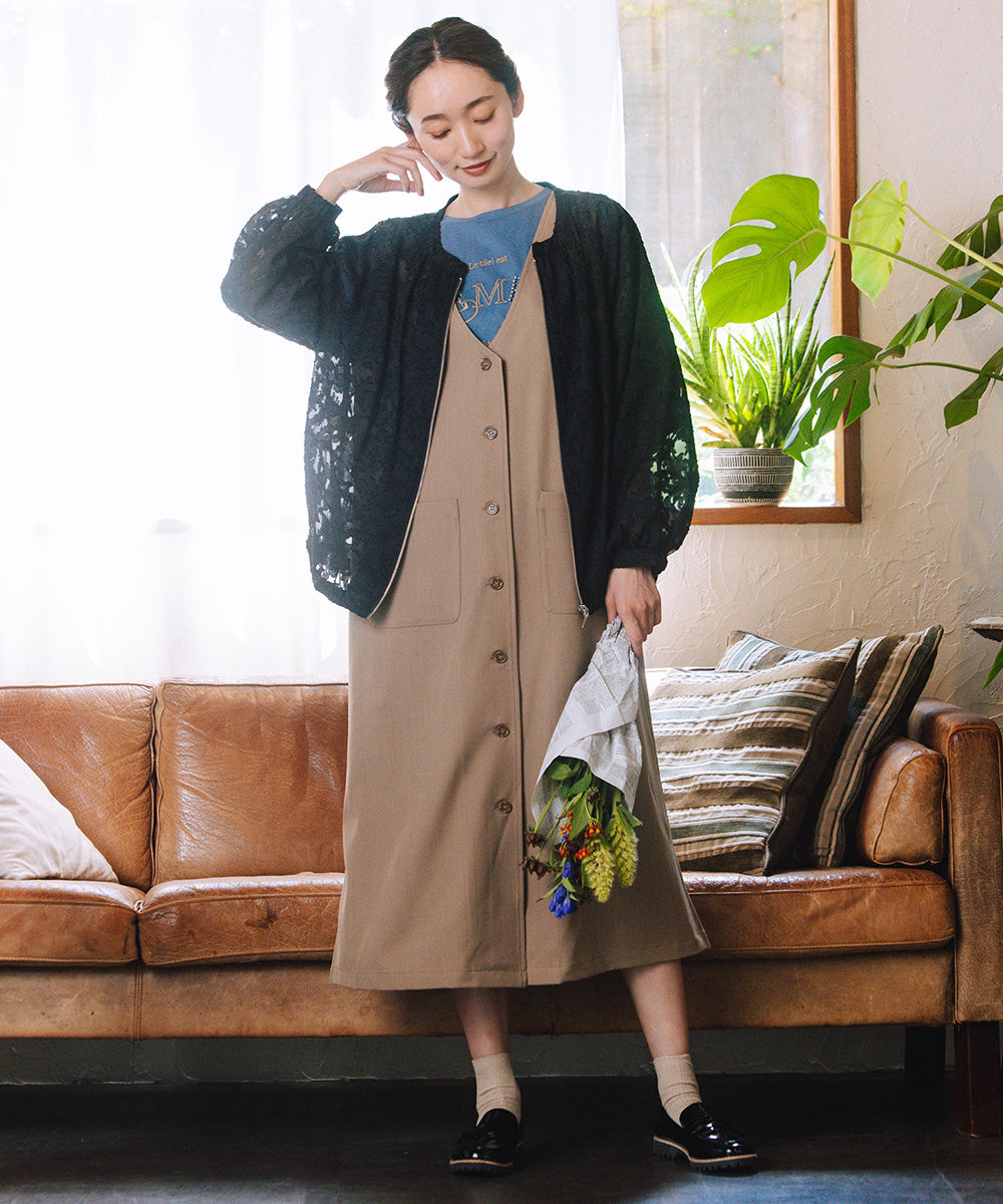 21号(6L～) FONTLAB フラワージャガードシアーブルゾン