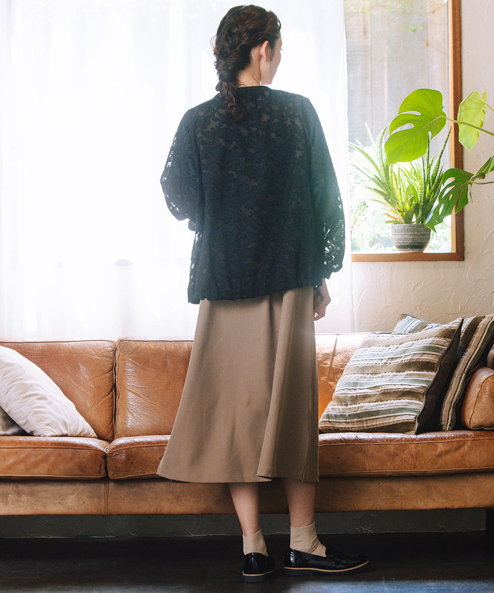 21号(6L～) FONTLAB フラワージャガードシアーブルゾン