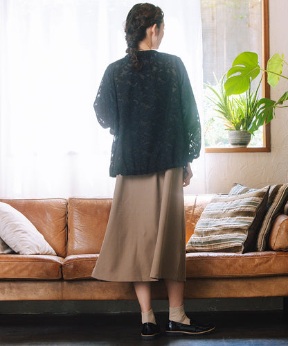 21号(6L～) FONTLAB フラワージャガードシアーブルゾン