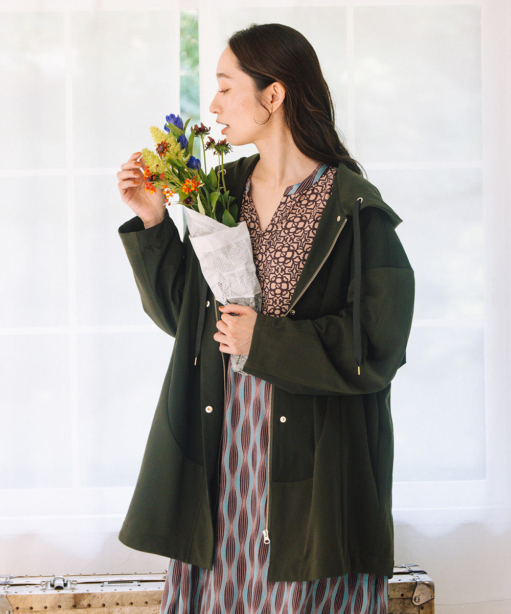 大きいサイズ レディース マウンテンパーカー 布帛コンビ ライトアウター｜sabstreet my standard(サブストリートマイスタンダード)