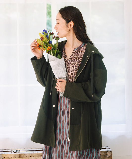 大きいサイズ レディース マウンテンパーカー 布帛コンビ ライトアウター｜sabstreet my standard(サブストリートマイスタンダード)