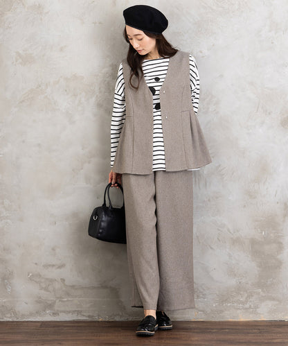 FONTLAB モックツイストクロスジレ×ワイドパンツセットアップ