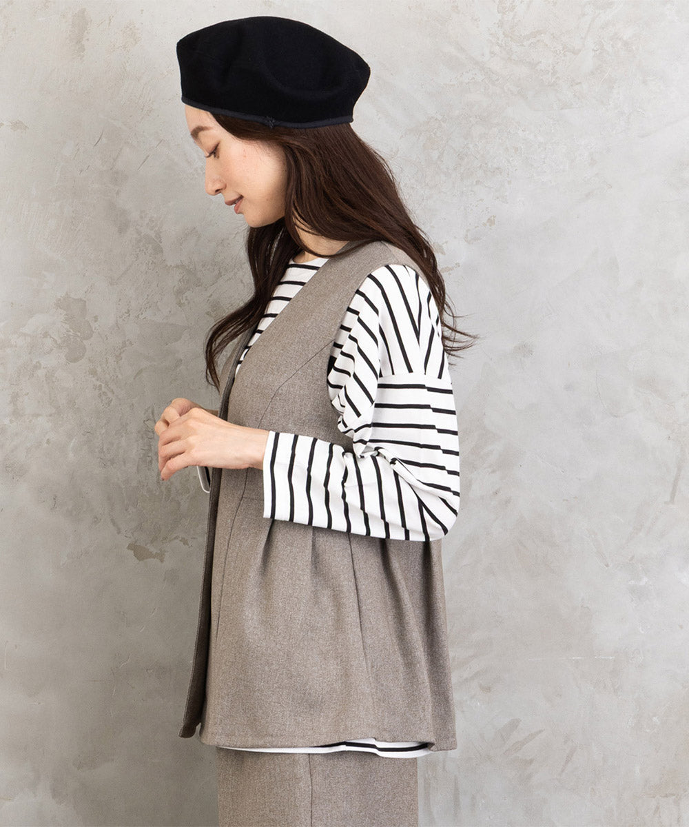 FONTLAB モックツイストクロスジレ×ワイドパンツセットアップ