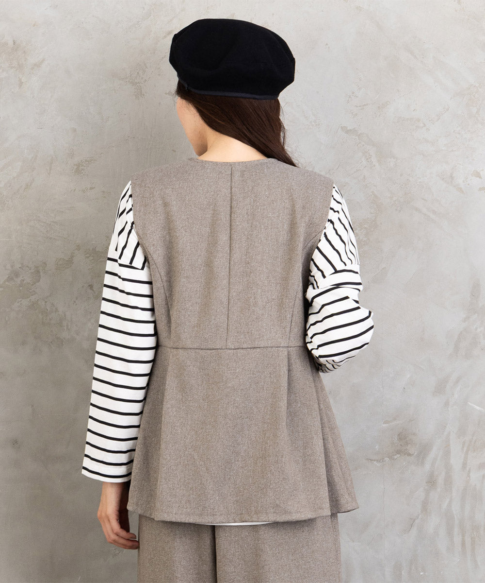 FONTLAB モックツイストクロスジレ×ワイドパンツセットアップ