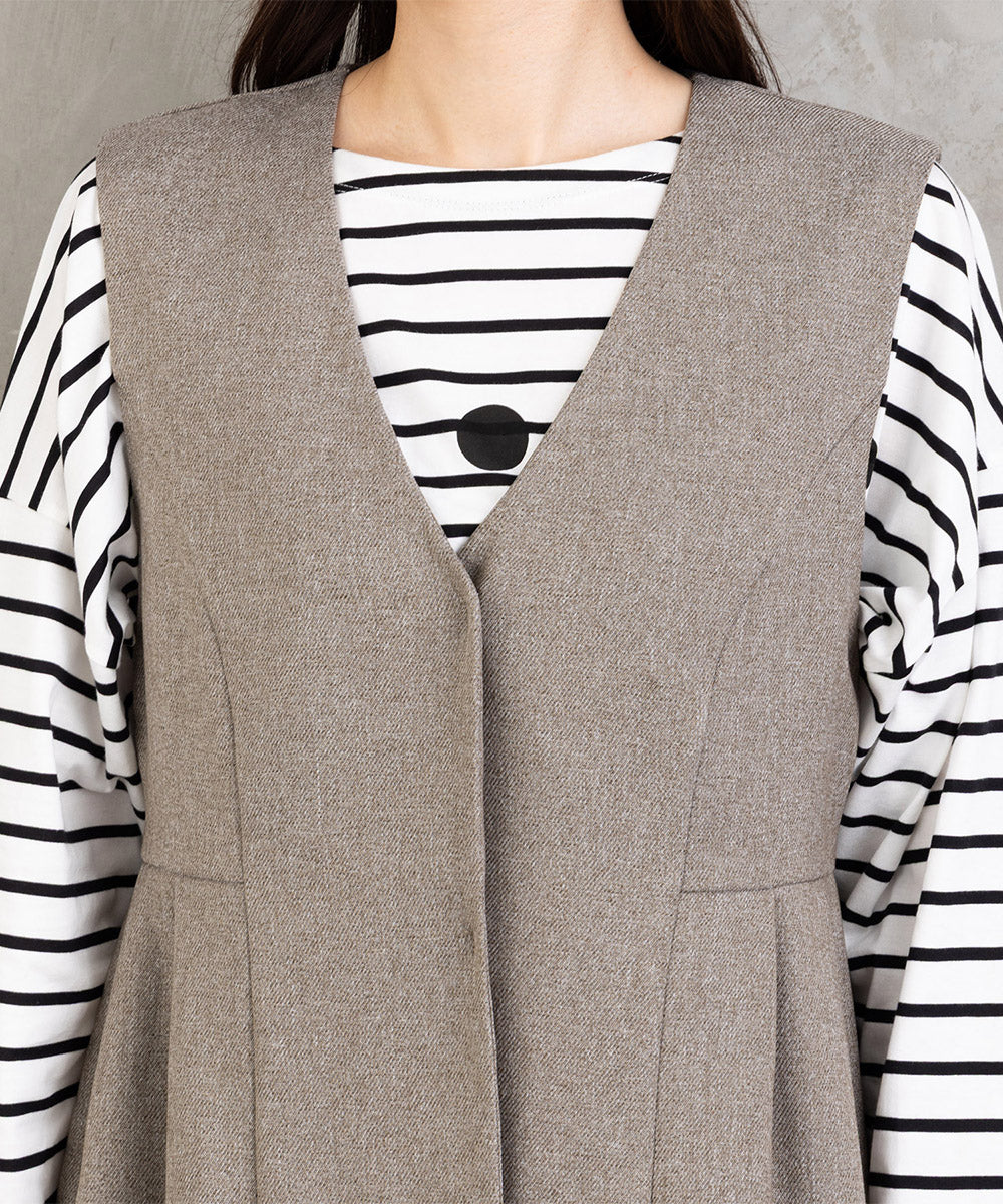 FONTLAB モックツイストクロスジレ×ワイドパンツセットアップ