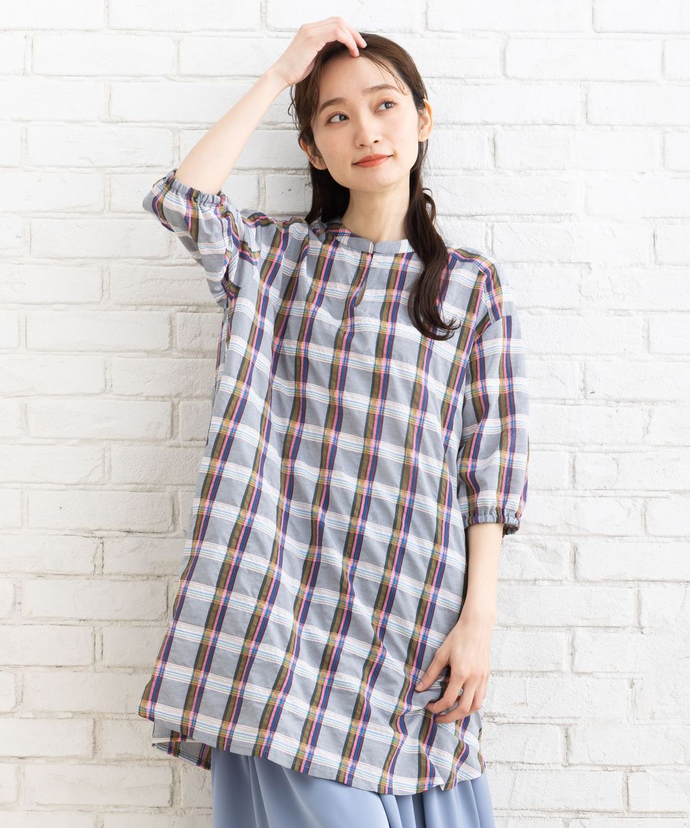 ワッシャーチェックチュニック