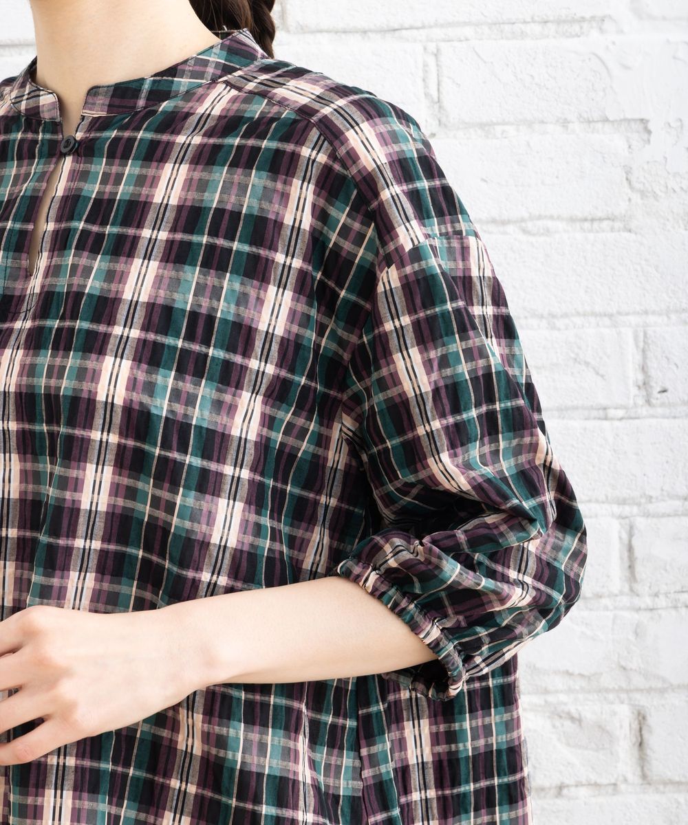 ワッシャーチェックチュニック