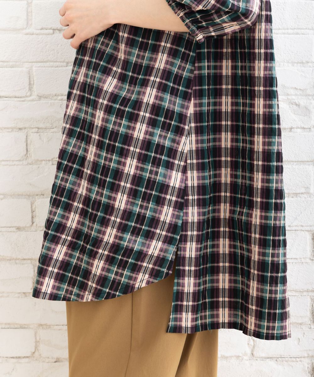 ワッシャーチェックチュニック