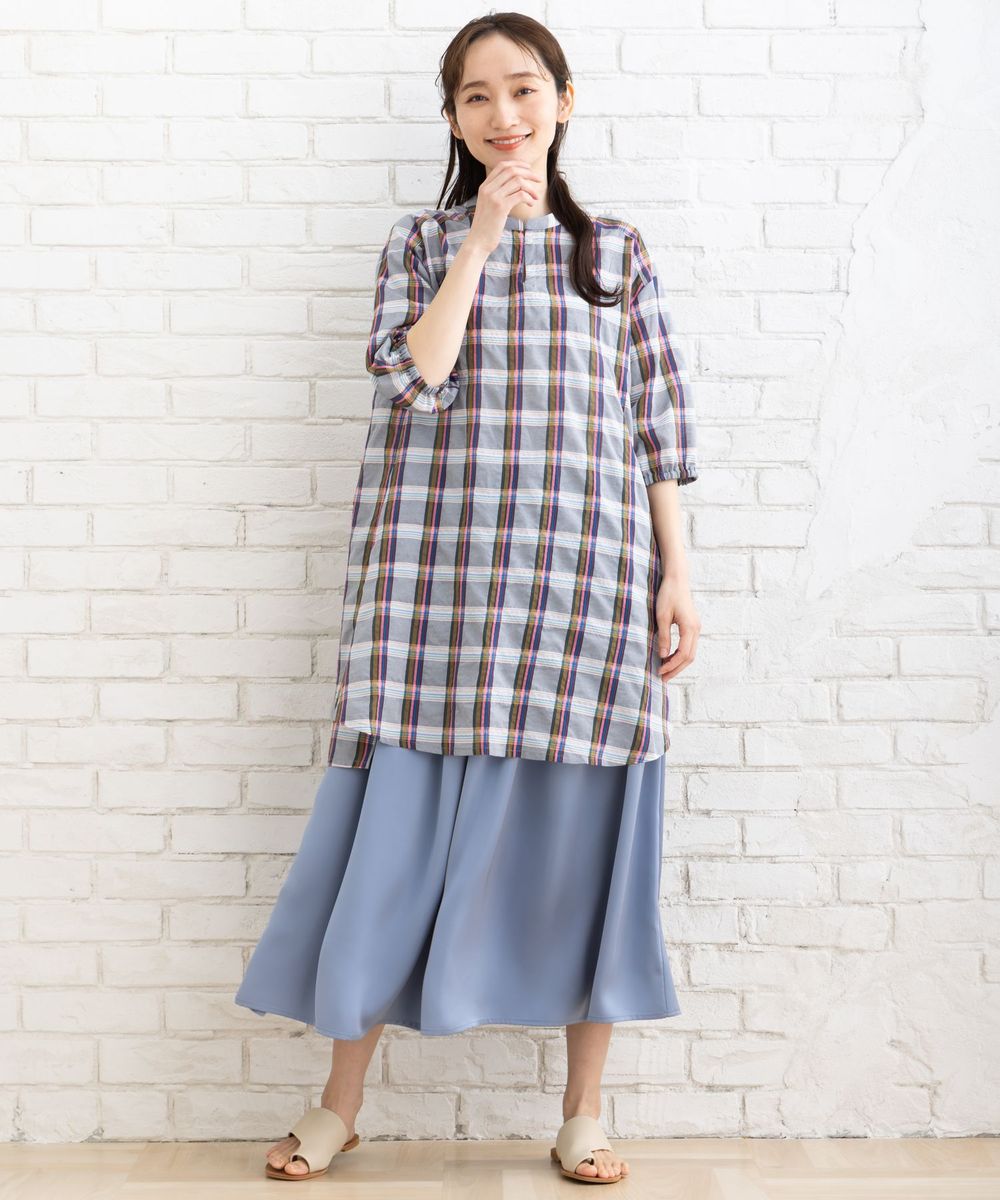 ワッシャーチェックチュニック