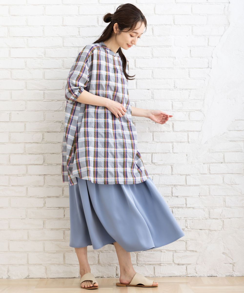 ワッシャーチェックチュニック