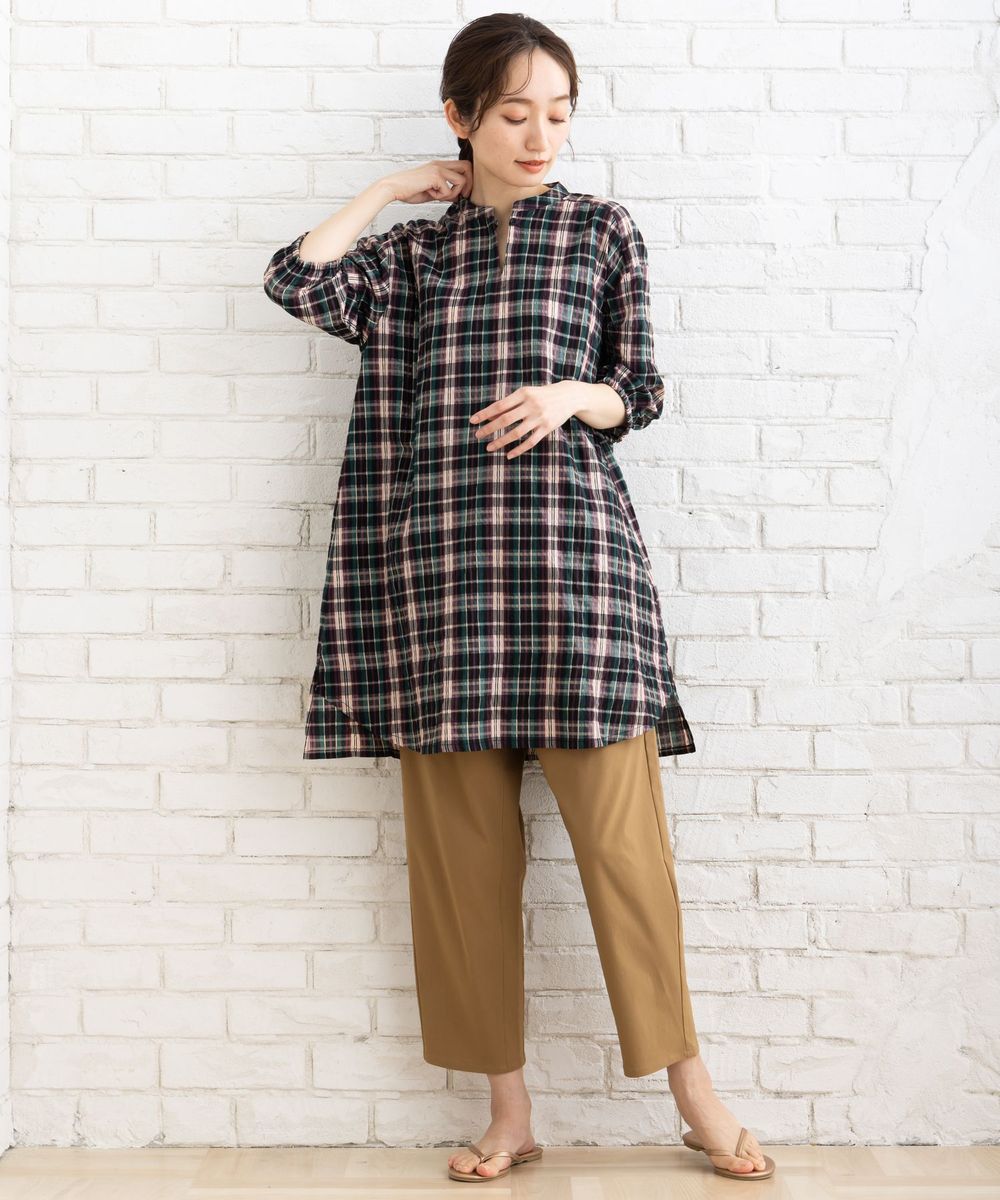 ワッシャーチェックチュニック