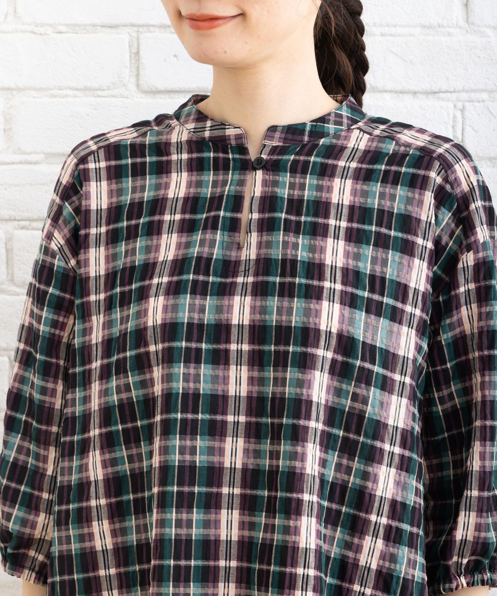 ワッシャーチェックチュニック