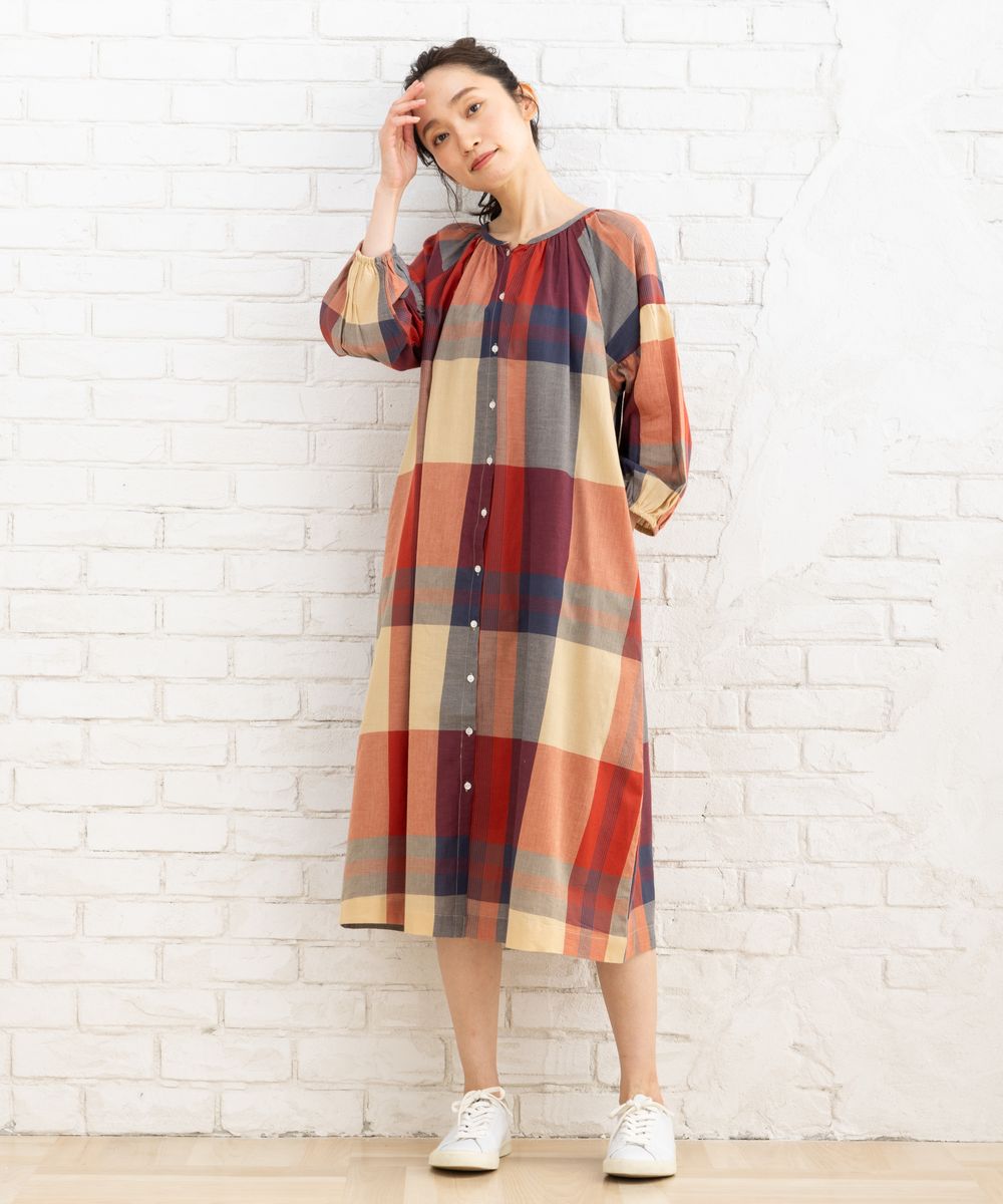 INDESIGN チェックオンチェック2wayワンピース