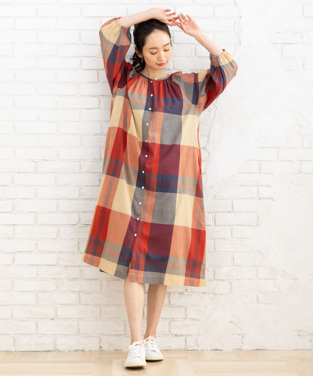 INDESIGN チェックオンチェック2wayワンピース