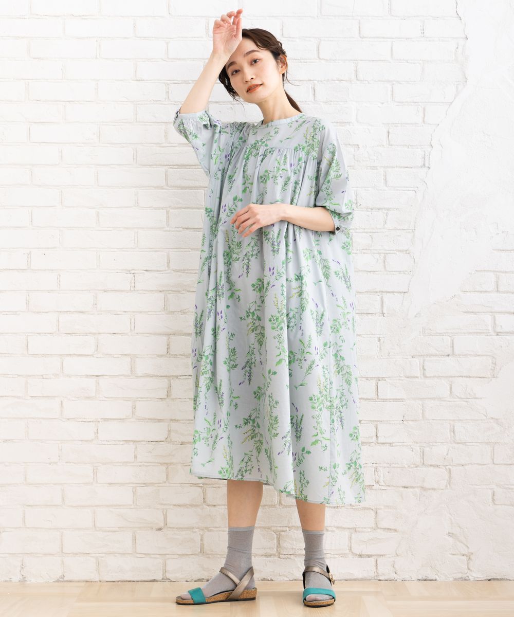 ハーブプリントワンピース