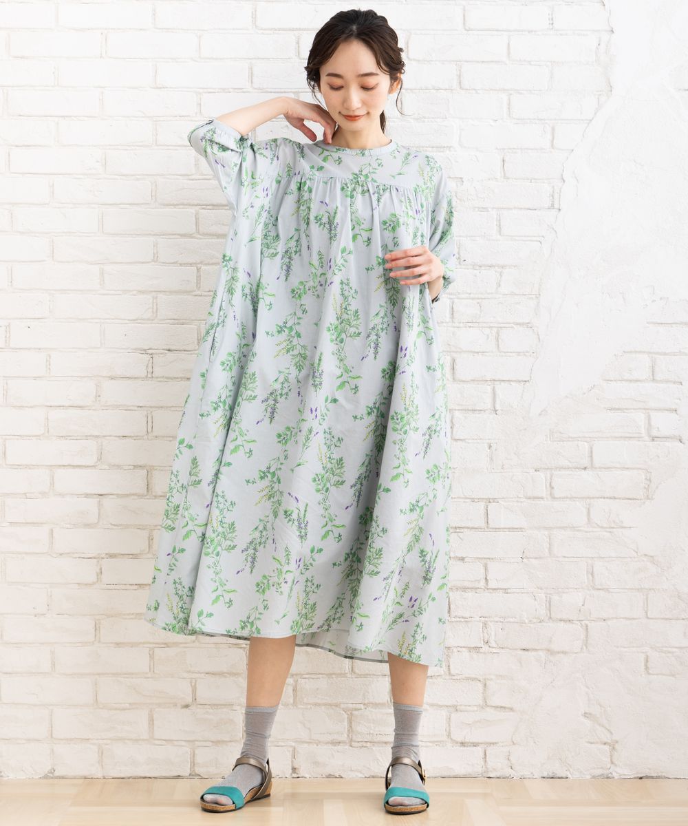 ハーブプリントワンピース