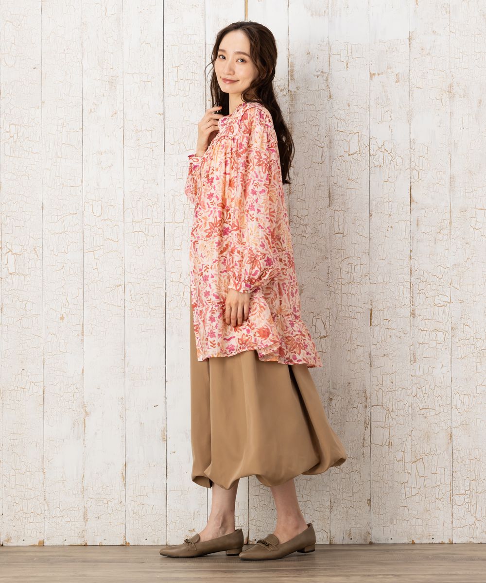 サブストリート 大きいサイズ レディース チュニック プリント 長袖｜sabstreet my standard(サブストリートマイスタンダード)
