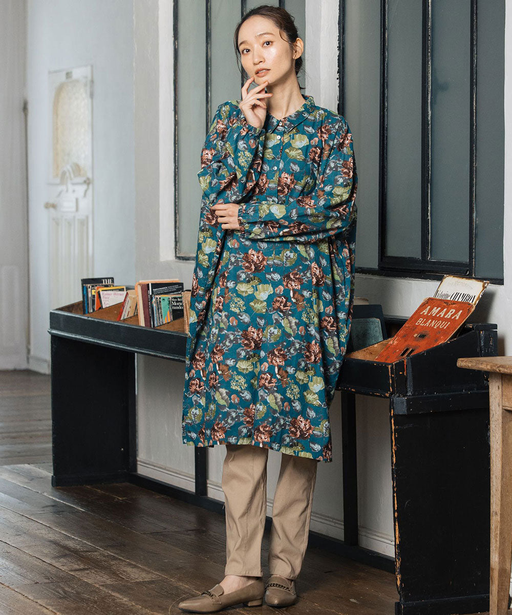 スプレッドフラワープリントチュニック