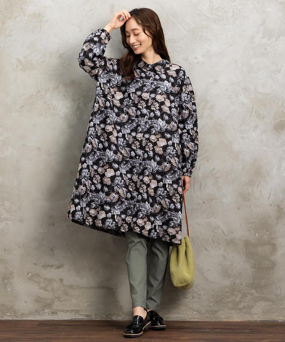 スプレッドフラワープリントチュニック