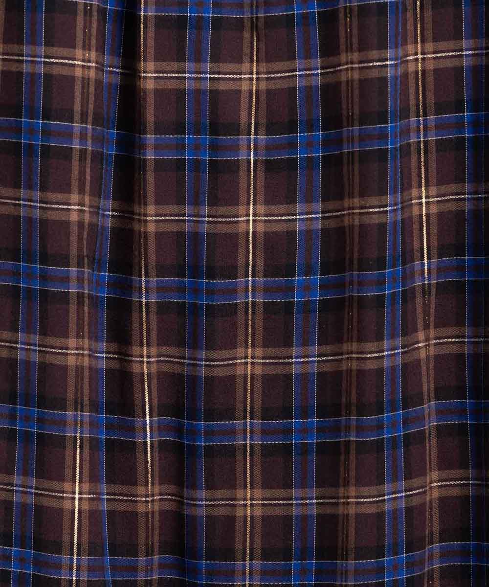 21号(6L～) 起毛ラメチェックワンピース