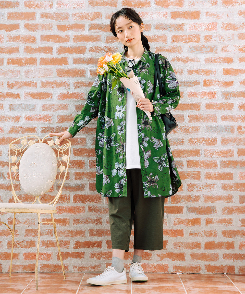 ペイントフラワープリントチュニック