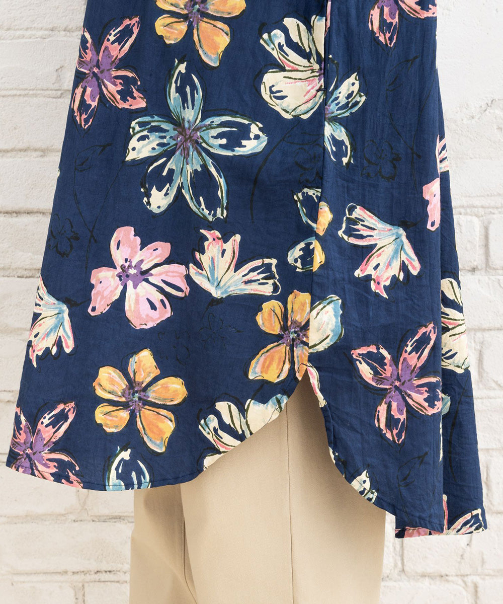 ペイントフラワープリントチュニック